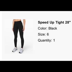 Lululemon Speed Up tights with pockets size 6